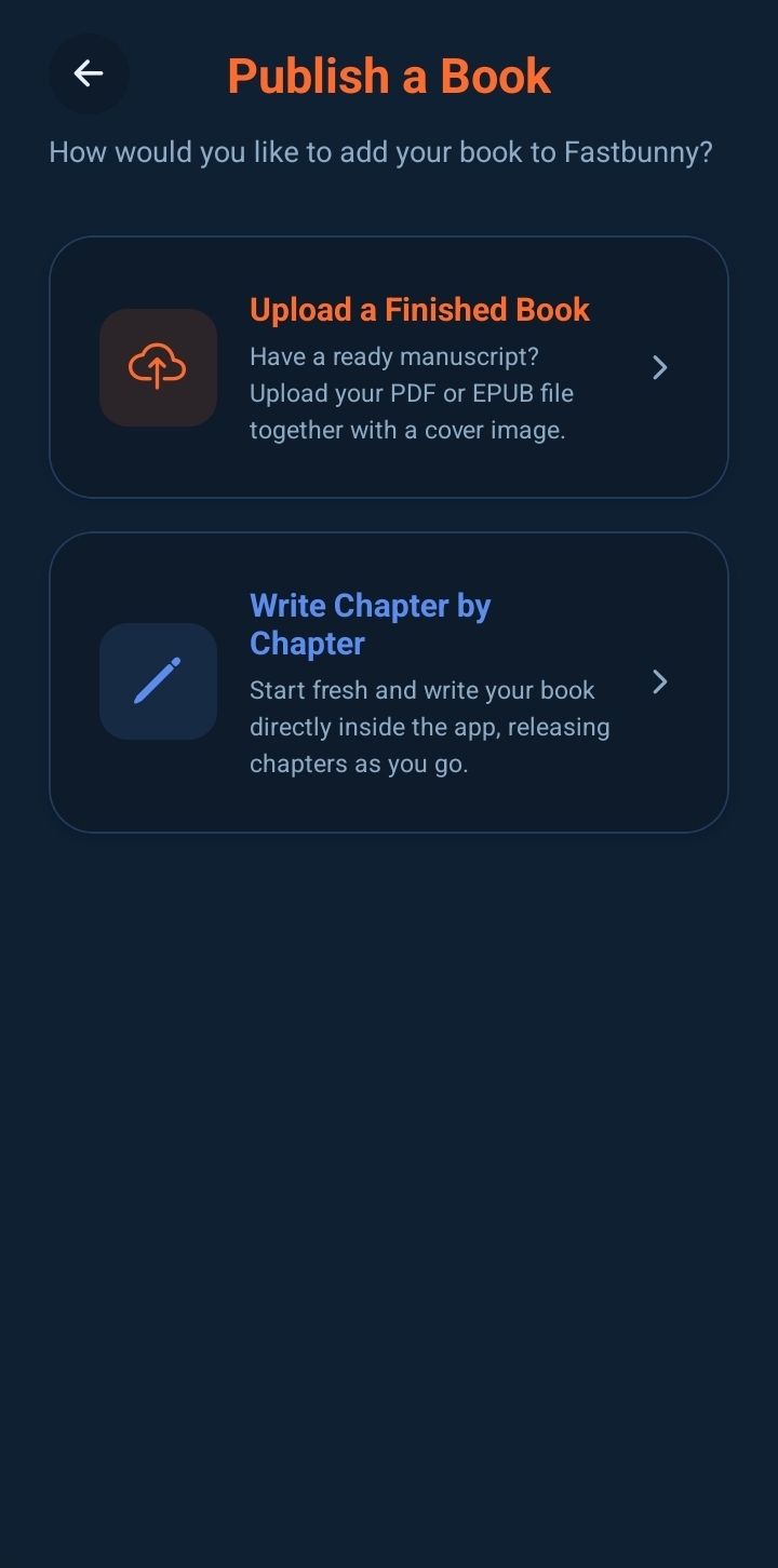Author dashboard screen