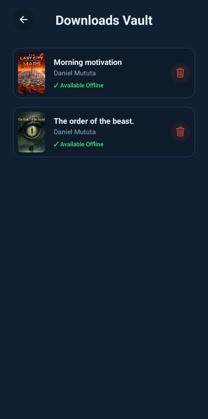 Offline download screen